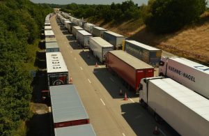 loaded trucks on roads  